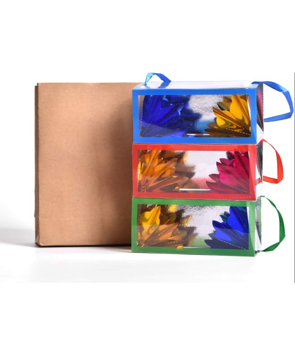 Bolsa de papel con cajas transparentes magia