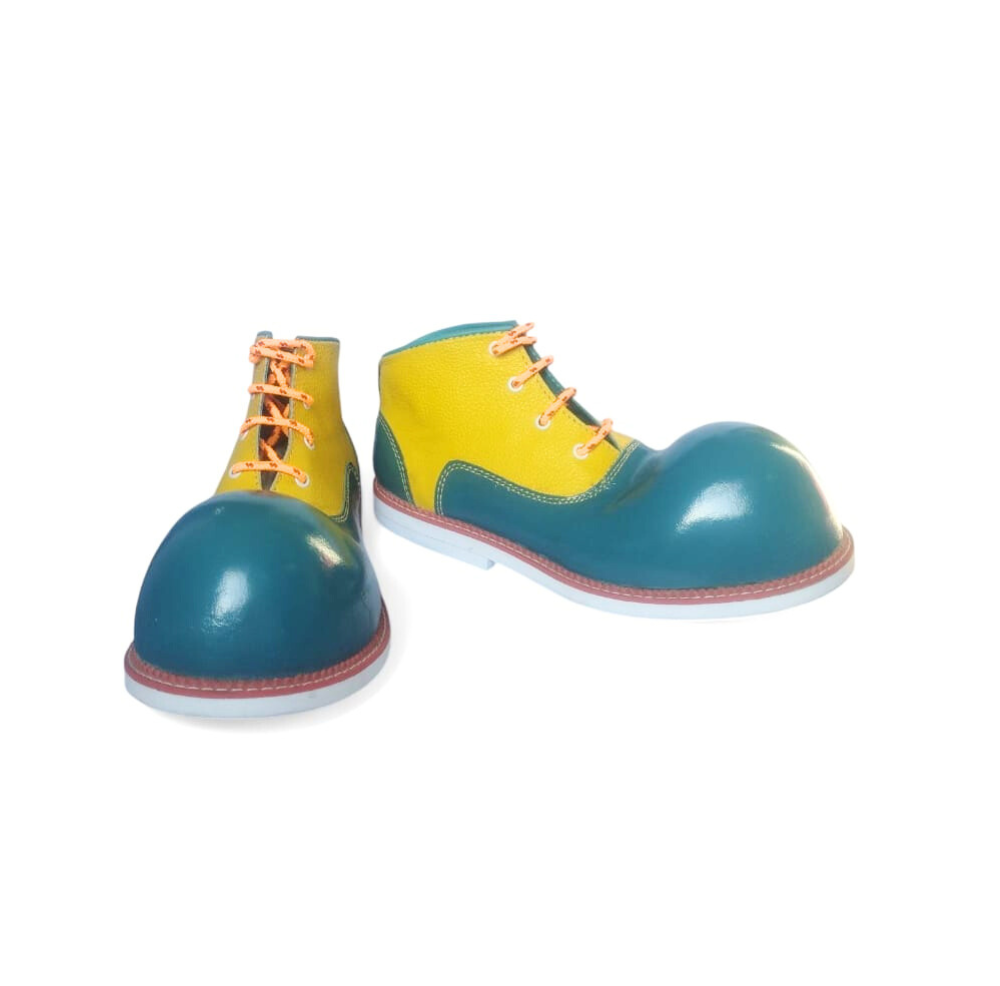 Zapato N. 41-42 de payaso Celeste amarillo