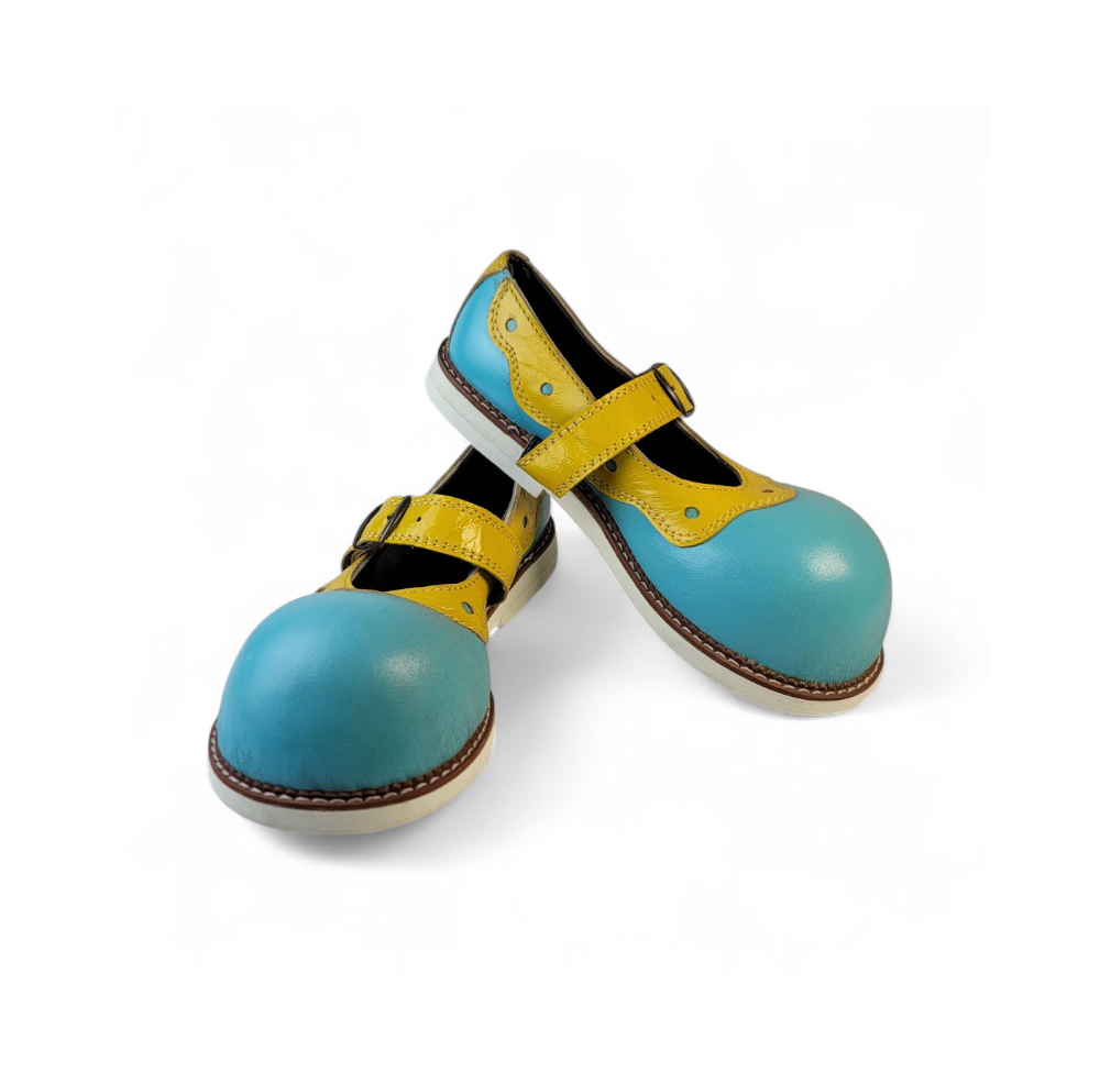 Zapato N.37  Payasxs celeste amarillo