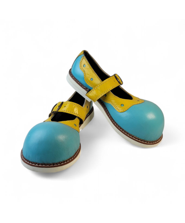 Zapato N.37  Payasxs celeste amarillo