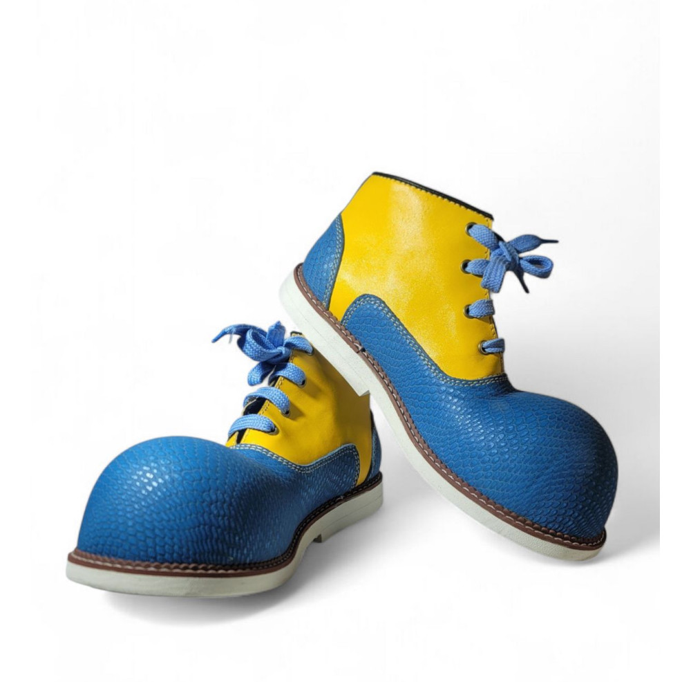 Zapato N. 39-40 de payaso Celeste Amarillo