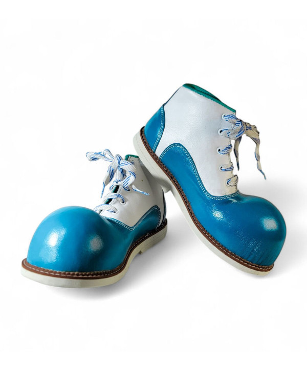 Zapato N. 40-41 de payaso Celeste Blanco