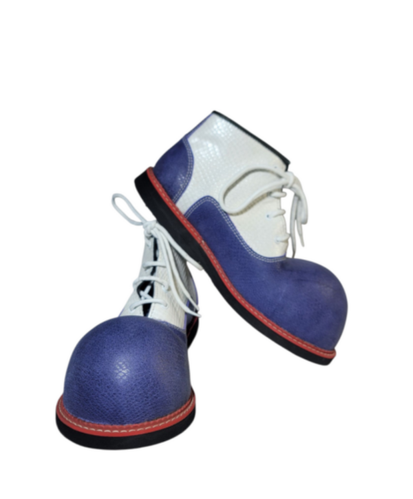 Zapato N.40-41 de payaso morado blanco