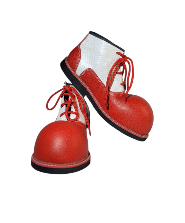 Zapato N. 41-42 de payaso rojo- blanco