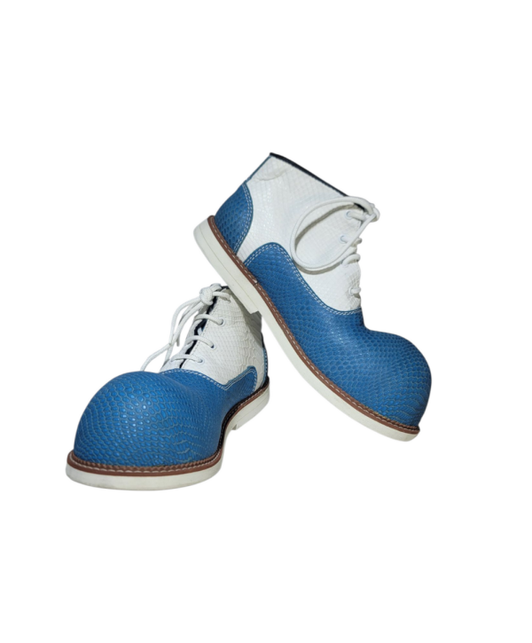 Zapato N. 41-42 de payaso celeste blanco
