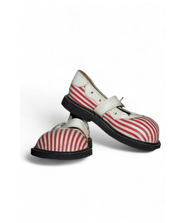 Zapato N.34  Mafalda Payasxs rayas rojo blanco